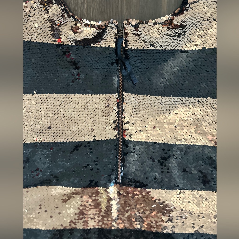 Anthropologie Maeve Short-Sleeve Sequin Striped Top Size - Picture 9 of 10